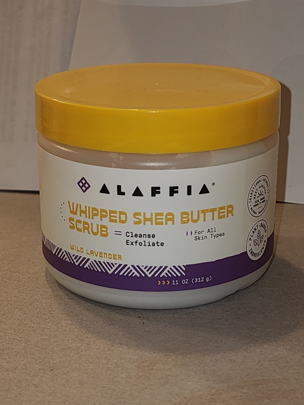 Alaffia Whipped Shea Butter Scrub - Wild Lavender (Yellow)